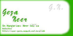 geza neer business card